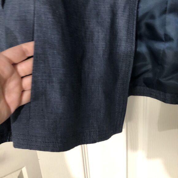 Talbots Navy Blue Linen Blazer Jacket‎ Sz 10 Pockets Career Preppy Lagenlook - Picture 3 of 7